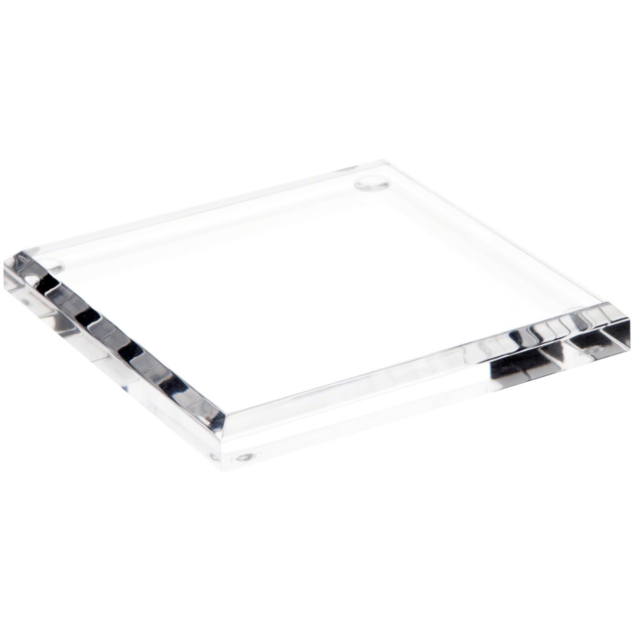 Plymor Clear Acrylic Square Beveled Display Base, 4" W x 4" D x 0.5" H